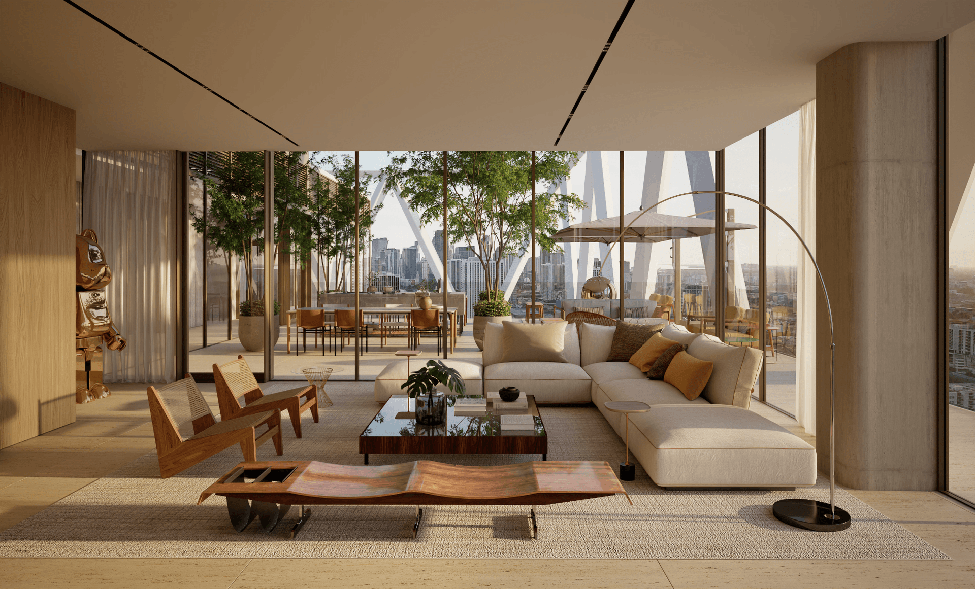 HQ Residences Miami social lounge rendering